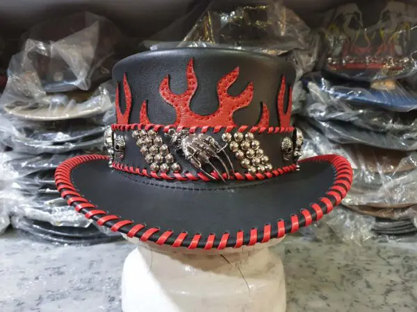 Steampunk Gothic El Dorado Leather Top Hat