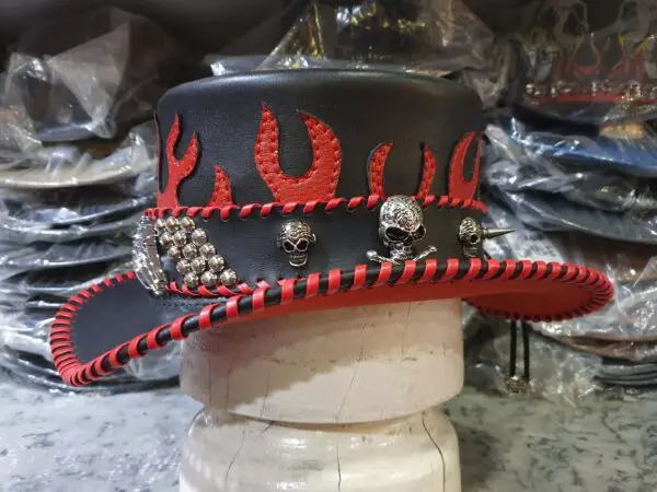 Steampunk Gothic El Dorado Leather Top Hat