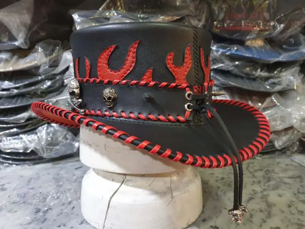 Steampunk Gothic El Dorado Leather Top Hat