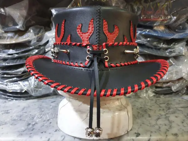 Steampunk Gothic El Dorado Leather Top Hat