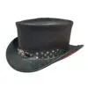 Steampunk Gothic Skeleton Skull Star Leather Top Hat