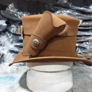 Steampunk Peace Keeper Leather Top Hat