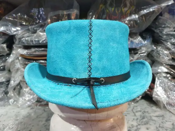 Steampunk Unisex Suede Leather Top Hat