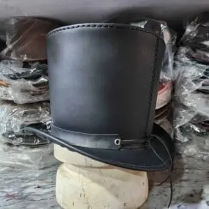 Stovepiper Black Leather Top Hat