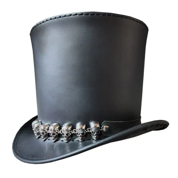 Stovepiper Black Leather Top Hat