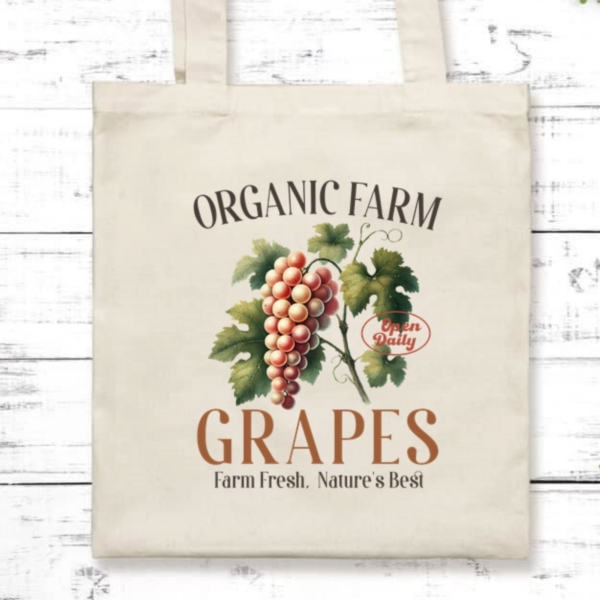 Organic Farm Grapes Canvas Tote Bag