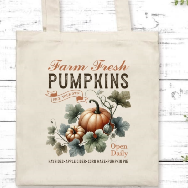 Farm Fresh Pumpkins Canvas Tote Bag