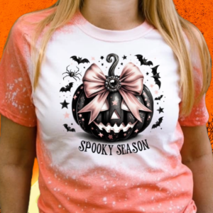 Spooky Season T-Shirt with Black Pumpkin