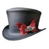 Victorian Black Leather Top Hat