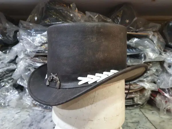 Wild West Rangers Leather Top Hat