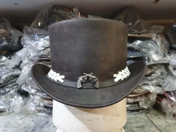 Wild West Rangers Leather Top Hat