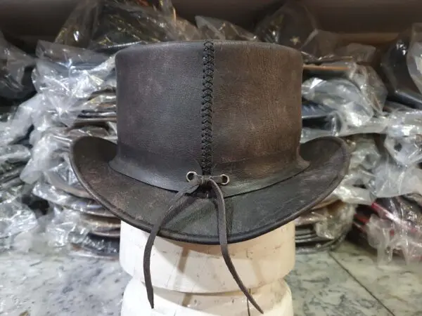 Wild West Rangers Leather Top Hat