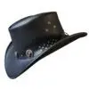 Western Horse Shackle Band Black Leather Cowboy Hat