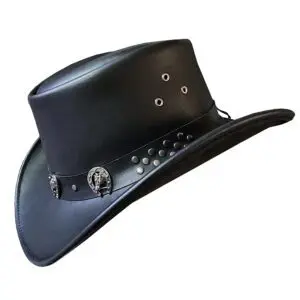 Western Horse Shackle Band Black Leather Cowboy Hat