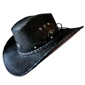 Western Icon Cowboy Anaconda Skin Texture Leather Hat