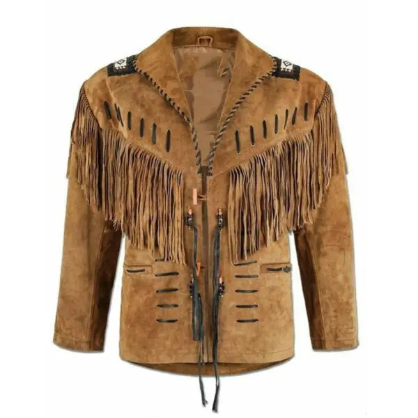 Western American Fringed Leather Coat