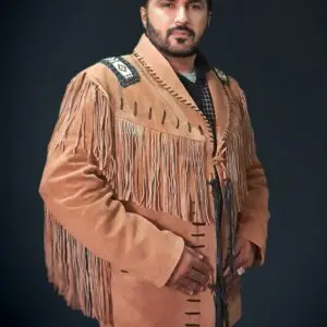 Western American Fringed Leather Coat