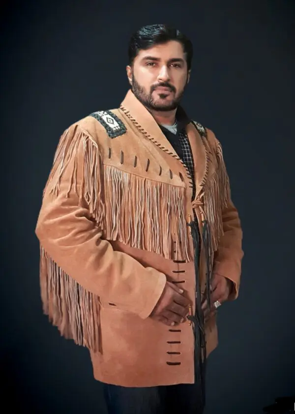 Western American Fringed Leather Coat