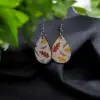 Unique Teardrop Earrings With Colorful Leaves