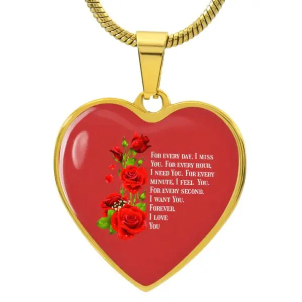 Heart Pendant Necklace Forever I Love You