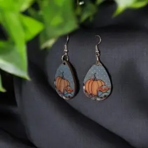 Teardrop Earrings with Pumpkins