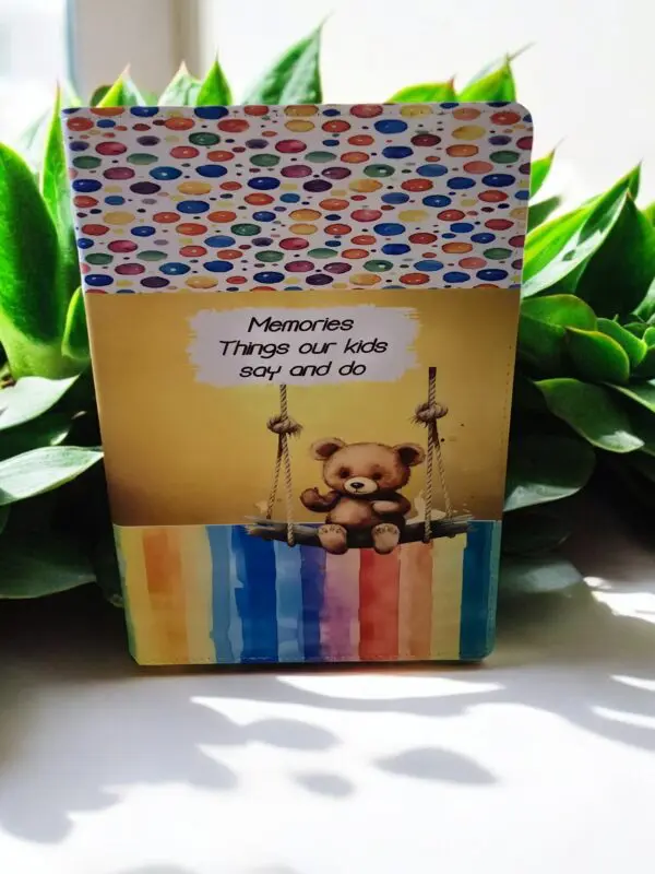 Teddy Bear On Swing Faux Leather Journal