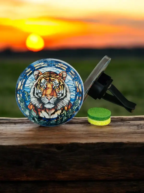 Stained Glass Tiger Car Vent Clip