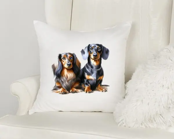 Dachshund Duo Accent Pillow Cover