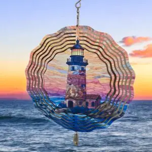 Colorful Lighthouse Wind Spinner