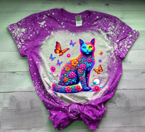 Beautiful Colorful Cat Graphic Tee