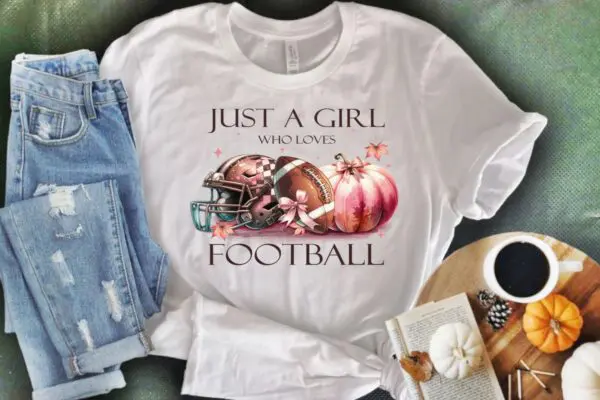 Just A Girl Who Loves Football Graphic Tee