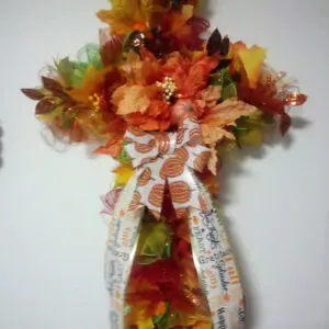 Bright Fall Harvest Cross Wreath