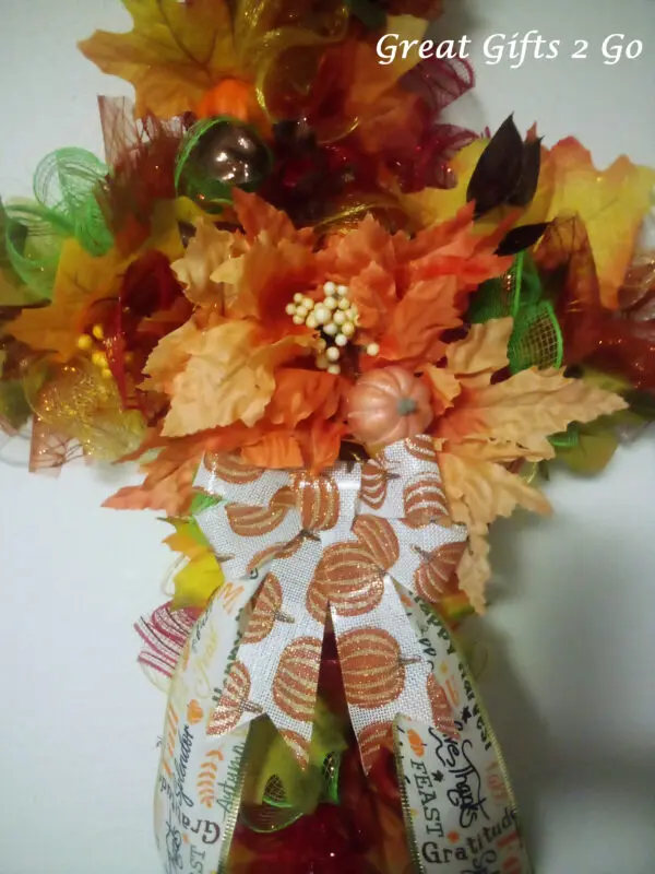 Bright Fall Harvest Cross Wreath