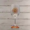 Wine Glass - Warm Colors Dot Art