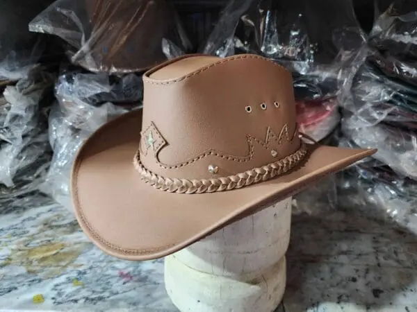 Western Icon Cowboy Tan Leather Hat