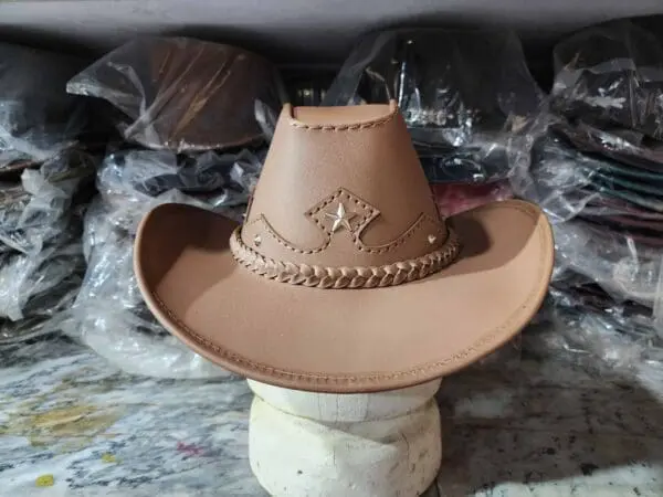 Western Icon Cowboy Tan Leather Hat