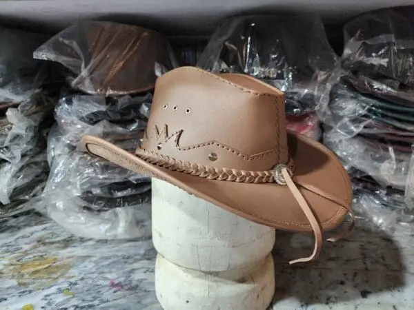 Western Icon Cowboy Tan Leather Hat