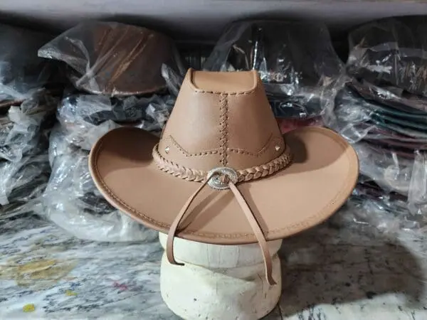 Western Icon Cowboy Tan Leather Hat