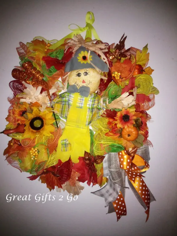 Adorable Fall Scarecrow Wreath