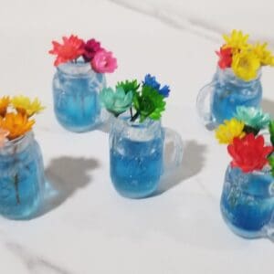 Elegant Dollhouse Miniature Jar Floral Bouquet
