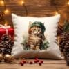 Pretty Christmas Cats Pillow Covers