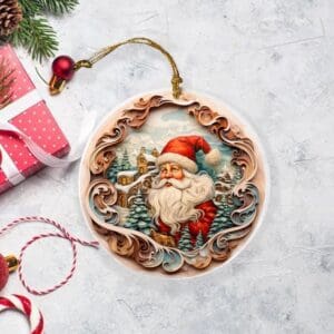 Ceramic Santa Ornaments