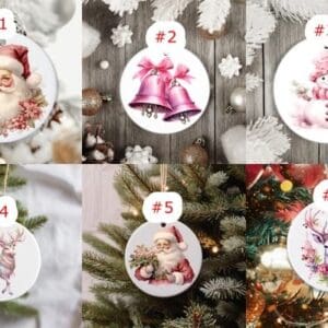 Pink Ceramic Christmas Ornaments