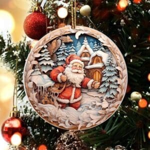 Ceramic Santa Ornaments