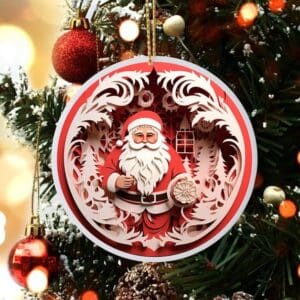 Ceramic Santa Ornaments