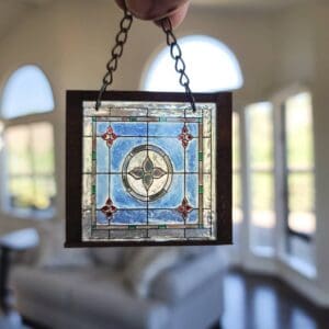 Adorable Square Dollhouse Miniature Stained Glass Window 2
