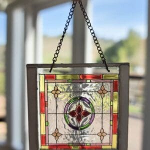 Adorable Square Dollhouse Miniature Stained Glass Window 3