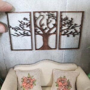 Beautiful Dollhouse Miniature Tree Triptych