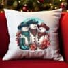 Boho Snowmen Accent Pillow