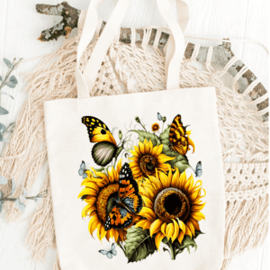 Printed Sunflower Canvas Tote